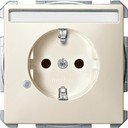 Schneider Electric Merten Artec/Antique MTN2303-4044 Розетка с заземляющим контактом (16 А, под рамку, шторки, индикация, поле для надписи, скрытая установка, бежевая)