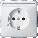 Schneider Electric Merten Artec/Antique MTN2303-4019 Розетка с заземляющим контактом (16 А, под рамку, шторки, индикация, поле для надписи, скрытая установка, полярно-белая)