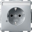 Schneider Electric Merten Artec/Antique MTN2303-4060 Розетка с заземляющим контактом (16 А, под рамку, шторки, индикация, поле для надписи, скрытая установка, алюминий)