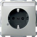 Schneider Electric Merten Artec/Antique MTN2303-4146 Розетка с заземляющим контактом (16 А, под рамку, шторки, индикация, поле для надписи, скрытая установка, сталь)
