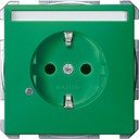 Schneider Electric Merten Artec/Antique MTN2303-4004 Розетка с заземляющим контактом (16 А, под рамку, шторки, индикация, поле для надписи, скрытая установка, зеленая)