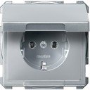 Schneider Electric Merten Artec/Antique MTN2311-4060 Розетка с заземляющим контактом (16 А, под рамку, крышка, скрытая установка, алюминий)