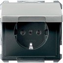 Schneider Electric Merten Artec/Antique MTN2311-4146 Розетка с заземляющим контактом (16 А, под рамку, крышка, скрытая установка, сталь)