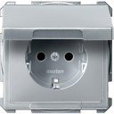 Schneider Electric Merten Artec/Antique MTN2310-4060 Розетка с заземляющим контактом (16 А, под рамку, шторки, крышка, скрытая установка, алюминий)