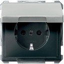 Schneider Electric Merten Artec/Antique MTN2310-4146 Розетка с заземляющим контактом (16 А, под рамку, шторки, крышка, скрытая установка, сталь)