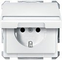 Schneider Electric Merten Artec/Antique MTN2312-4019 Розетка с заземляющим контактом (16 А, под рамку, шторки, поле для надписи, крышка, скрытая установка, полярно-белая)