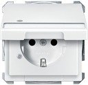 Schneider Electric Merten Artec/Antique MTN2313-4019 Розетка с заземляющим контактом (16 А, под рамку, шторки, поле для надписи, крышка, индикация, скрытая установка, полярно-белая)