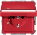 Schneider Electric Merten Artec/Antique MTN2313-4006 Розетка с заземляющим контактом (16 А, под рамку, шторки, поле для надписи, крышка, индикация, скрытая установка, рубиновая)