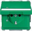 Schneider Electric Merten Artec/Antique MTN2313-4004 Розетка с заземляющим контактом (16 А, под рамку, шторки, поле для надписи, крышка, индикация, скрытая установка, зеленая)