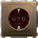 Schneider Electric Merten Artec/Antique MTN2401-4143 Розетка с заземляющим контактом (16 А, под рамку, скрытая установка, античная латунь)