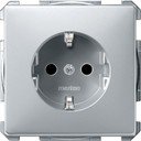 Schneider Electric Merten Artec/Antique MTN2400-4060 Розетка с заземляющим контактом (16 А, под рамку, шторки, скрытая установка, алюминий)