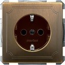 Schneider Electric Merten Artec/Antique MTN2400-4143 Розетка с заземляющим контактом (16 А, под рамку, шторки, скрытая установка, античная латунь)