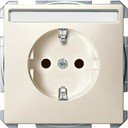 Schneider Electric Merten Artec/Antique MTN2402-4044 Розетка с заземляющим контактом (16 А, под рамку, шторки, поле для надписи, скрытая установка, бежевая)