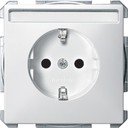 Schneider Electric Merten Artec/Antique MTN2402-4019 Розетка с заземляющим контактом (16 А, под рамку, шторки, поле для надписи, скрытая установка, полярно-белая)