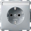 Schneider Electric Merten Artec/Antique MTN2402-4060 Розетка с заземляющим контактом (16 А, под рамку, шторки, поле для надписи, скрытая установка, алюминий)