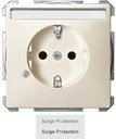 Schneider Electric Merten Artec/Antique MTN2405-4044 Розетка с заземляющим контактом (16 А, под рамку, шторки, защита, поле для надписи, скрытая установка, бежевая)