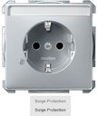 Schneider Electric Merten Artec/Antique MTN2405-4060 Розетка с заземляющим контактом (16 А, под рамку, шторки, защита, поле для надписи, скрытая установка, алюминий)