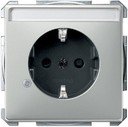 Schneider Electric Merten Artec/Antique MTN2405-4146 Розетка с заземляющим контактом (16 А, под рамку, шторки, защита, поле для надписи, скрытая установка, сталь)