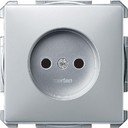 Schneider Electric Merten Artec/Antique MTN2000-4060 Розетка без заземляющего контакта (16 А, под рамку, скрытая установка, алюминий)