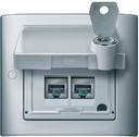 Schneider Electric Merten Aquadesign MTN516360 Рамка монтажная (IP44, крышка, замок, поле для надписи, алюминий)