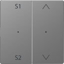 Schneider Electric Merten D-Life PlusLink MTN5227-6036 Клавиша двойная "S1/S2+Вверх/Вниз" (нержавеющая сталь)