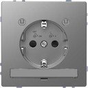 Schneider Electric Merten D-Life MTN2304-6036 Розетка с заземляющим контактом (16 А, под рамку, подсветка, шторки, скрытая установка, нержавеющая сталь)