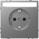 Schneider Electric Merten D-Life MTN2302-6036 Розетка с заземляющим контактом (16 А, под рамку, поле для надписи, шторки, скрытая установка, нержавеющая сталь)