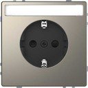 Schneider Electric Merten D-Life MTN2302-6050 Розетка с заземляющим контактом (16 А, под рамку, поле для надписи, шторки, скрытая установка, никель)