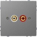 Schneider Electric System M MTN4350-6036 Розетка аудио (2xRCA, под рамку, скрытая установка, нержавающая сталь)