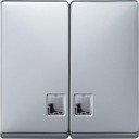 Schneider Electric Merten Artec/Antique MTN413560 Клавиша выключателя двойная (линза индикатора, алюминий)
