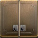 Schneider Electric Merten Artec/Antique MTN413543 Клавиша выключателя двойная (линза индикатора, античнкая латунь)