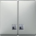 Schneider Electric Merten Artec/Antique MTN413546 Клавиша выключателя двойная (линза индикатора, стальная)