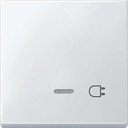 Schneider Electric Merten Artec/Antique MTN437219 Клавиша выключателя "Розетка" одиночная (линза индикатора, полярно-белая)
