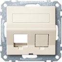 Schneider Electric System M MTN4568-0344 Крышка розетки информационной (2xRJ45, шторки, поле для надписи, бежевая)