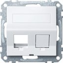 Schneider Electric System M MTN4568-0325 Крышка розетки информационной (2xRJ45, шторки, поле для надписи, белая)