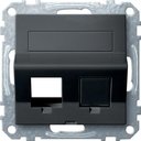 Schneider Electric System M MTN4568-0414 Крышка розетки информационной (2xRJ45, шторки, поле для надписи, антрацит)