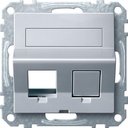 Schneider Electric System M MTN4568-0460 Крышка розетки информационной (2xRJ45, шторки, поле для надписи, алюминий)