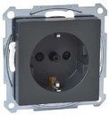 Schneider Electric Merten System M MTN2400-0414 Розетка с заземляющим контактом (16 А, под рамку, шторки, скрытая установка, антрацит)