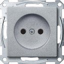 Schneider Electric Merten System M MTN2000-0460 Розетка без заземляющего контакта (16 А, под рамку, шторки, скрытая установка, алюминий)