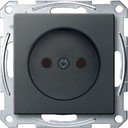 Schneider Electric Merten System M MTN2000-0414 Розетка без заземляющего контакта (16 А, под рамку, шторки, скрытая установка, антрацит)
