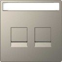Schneider Electric Merten D-Life MTN4564-6050 Крышка розетки информационной (2xRJ45, поле для надписи, никель)