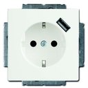 ABB Basic 55 2CKA002011A6193 Розетка c USB (16 А, под рамку, шторки, с/у, з/к, альпийский-белый)