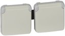 Legrand Plexo 069642 Розетка двойная (16 А, з/к, крышка, шторки, в сборе, открытая установка, белый)