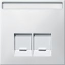 Schneider Electric Merten Artec/Antique MTN466619 Крышка розетки компьютерной (2xRJ45, шторки, поле для надписи, полярно-белая)