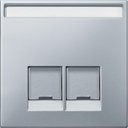 Schneider Electric Merten Artec/Antique MTN466660 Крышка розетки компьютерной (2xRJ45, шторки, поле для надписи, алюминий)