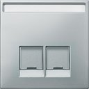 Schneider Electric Merten Artec/Antique MTN466646 Крышка розетки компьютерной (2xRJ45, шторки, поле для надписи, стальная)