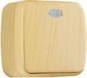 EKF EGV10-121-30 Выключатель 1-клавишный ОП Минск 10А с индикатором светлое дерево