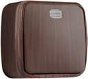 EKF EGV10-121-40 Выключатель 1-клавишный ОП Минск 10А с индикатором тёмное дерево