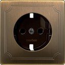Schneider Electric Merten Artec/Antique MTN2330-4143 Крышка розетки (2P+E, шторки, латунь)