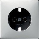 Schneider Electric Merten Artec/Antique MTN2330-4146 Крышка розетки (2P+E, шторки, стальной)